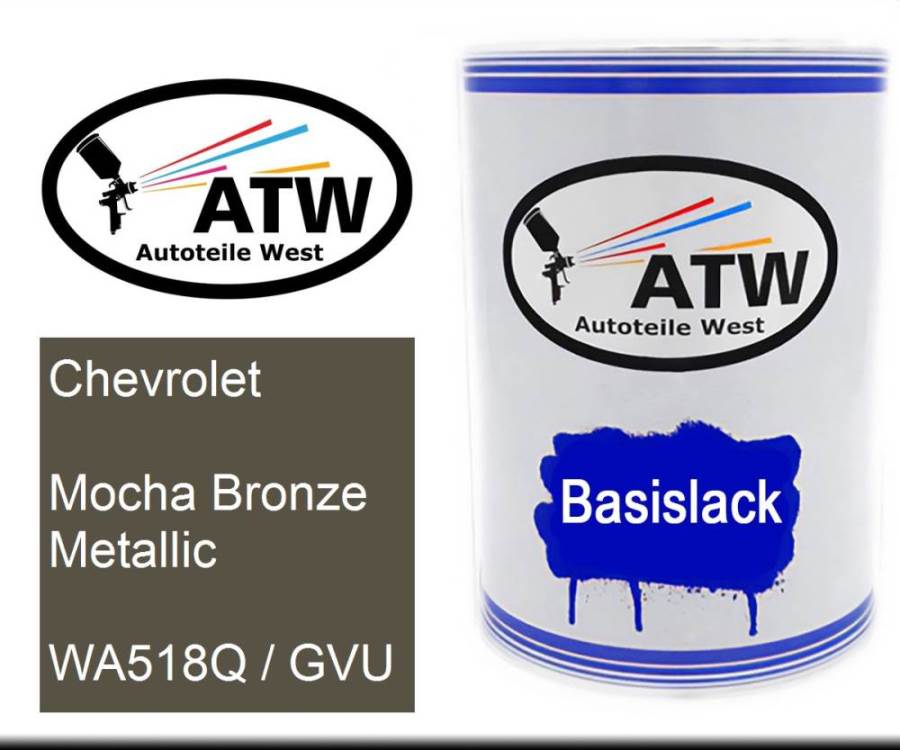 Chevrolet, Mocha Bronze Metallic, WA518Q / GVU: 500ml Lackdose, von ATW Autoteile West.